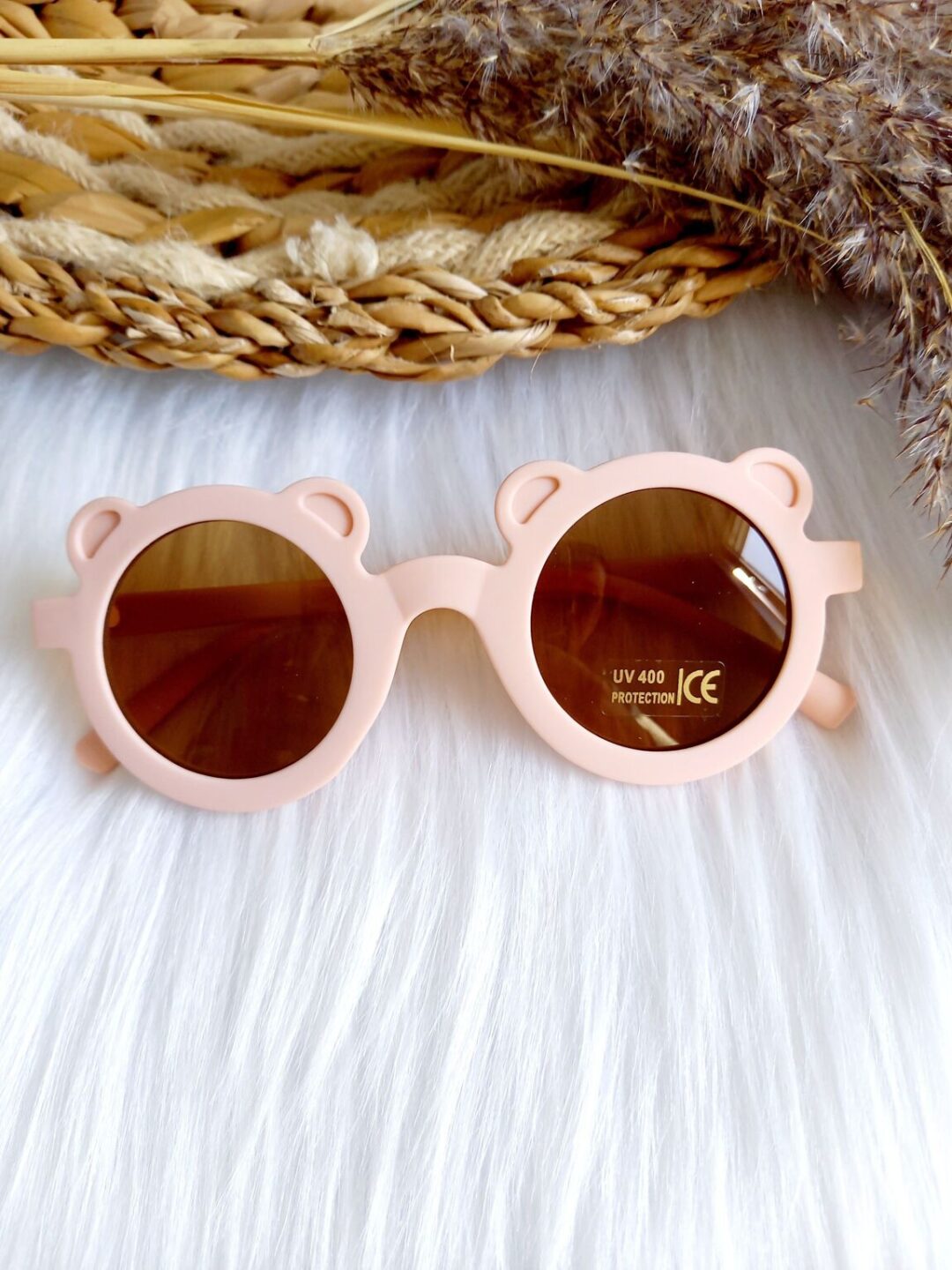 lunettes de soleil pour enfant ourson rose blush indice UV400