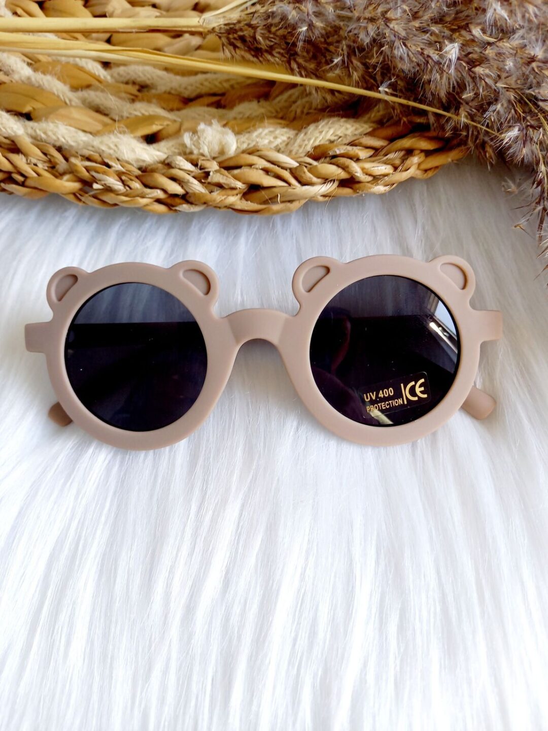 lunettes de soleil pour enfant ourson taupe marron indice UV400