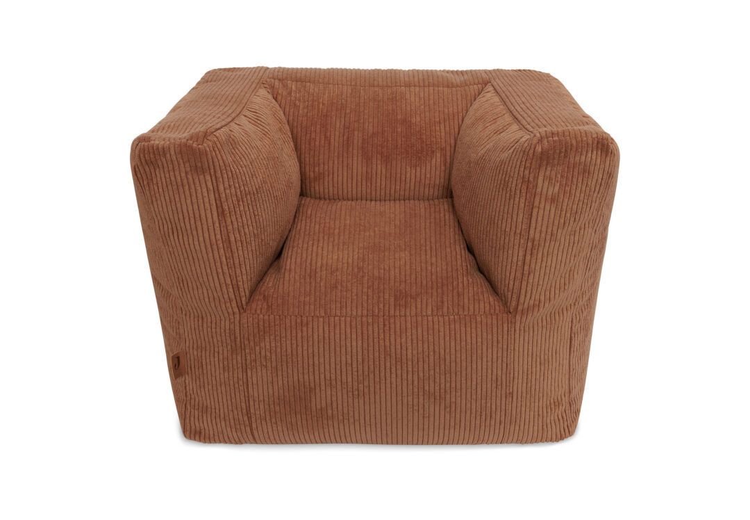 fauteuil pour enfant en velours caramel pouf jollein