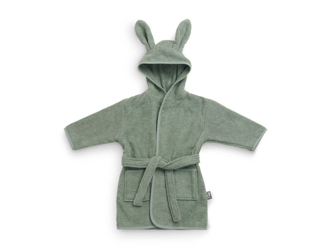 peignoir lapin en éponge avec oreilles ash green jollein