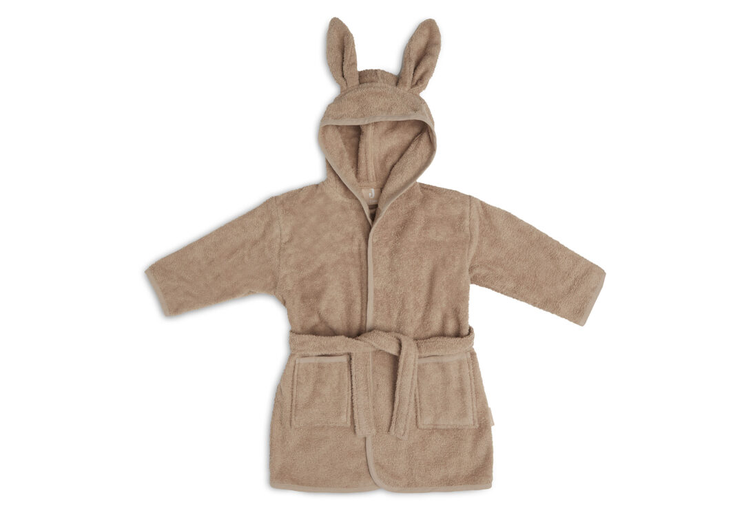 peignoir lapin en éponge avec oreilles biscuit jollein