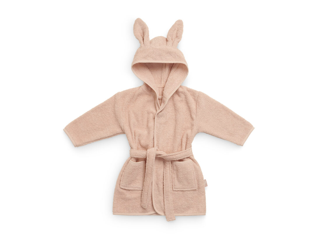 peignoir lapin en éponge avec oreilles pale pink jollein