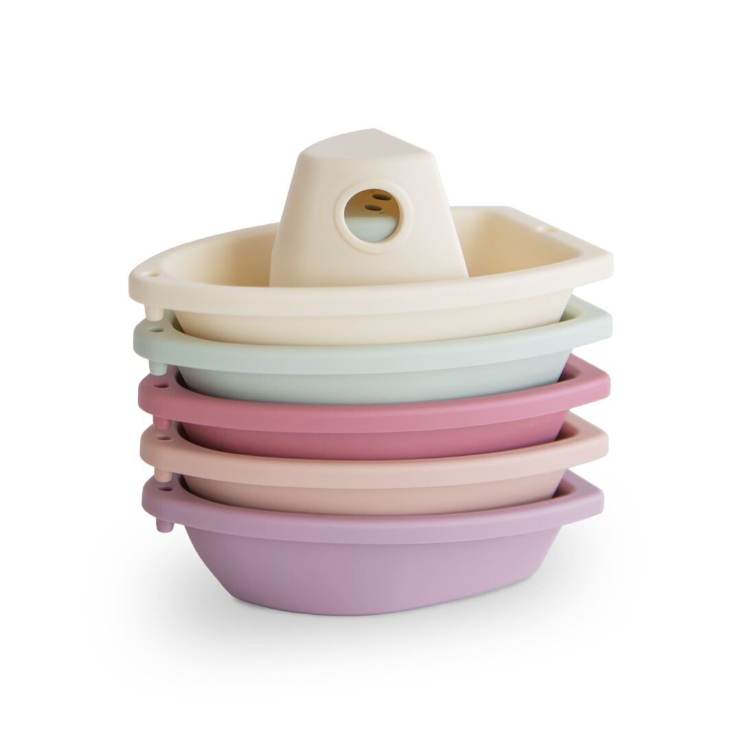 jouets de bain bateaux pastel mushie