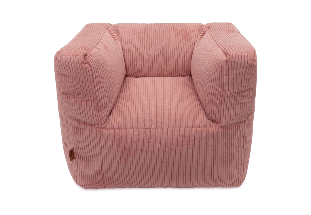 fauteuil pour enfant en velours wild rose pouf jollein