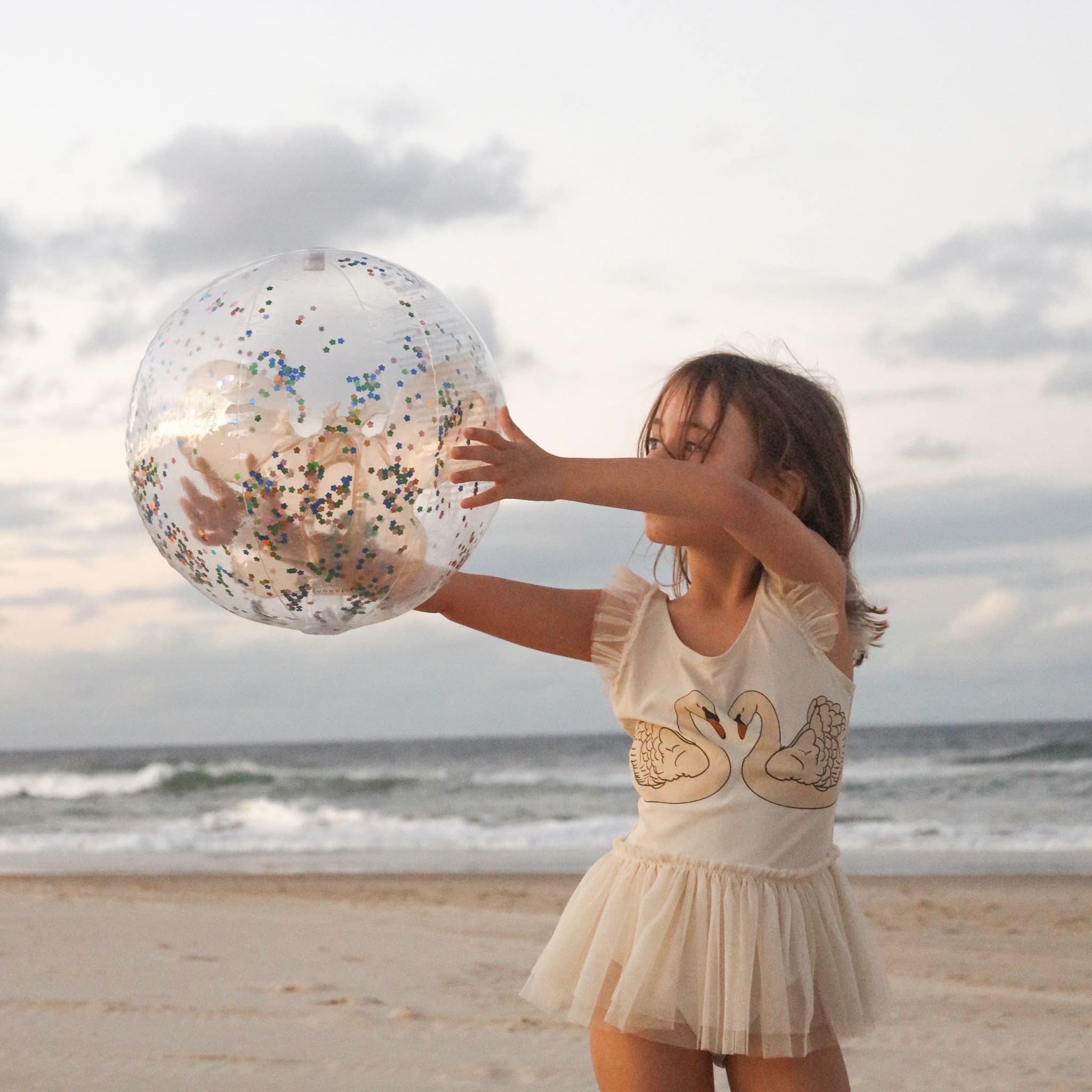 ballon de plage gonflable papillon à paillettes avec rustine de réparation en cas de crevaison sunny Life