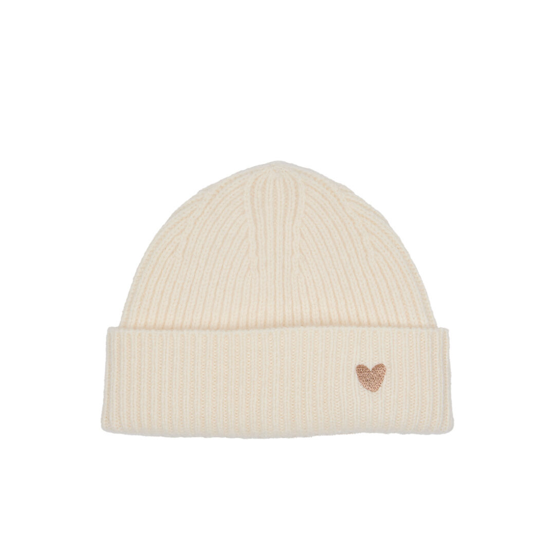 bonnet en laine coeur crème atelier wagram pour bébé enfant ou adulte