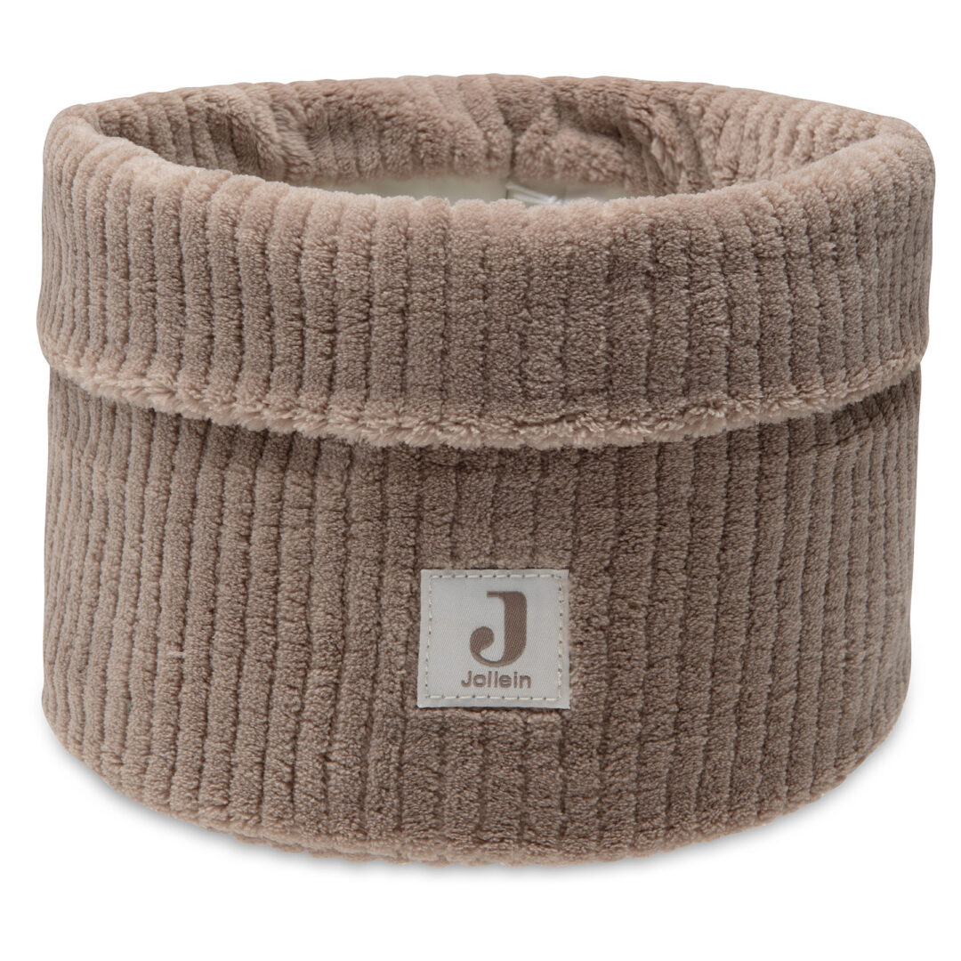 petit panier de rangement en velours milky coffee jollein