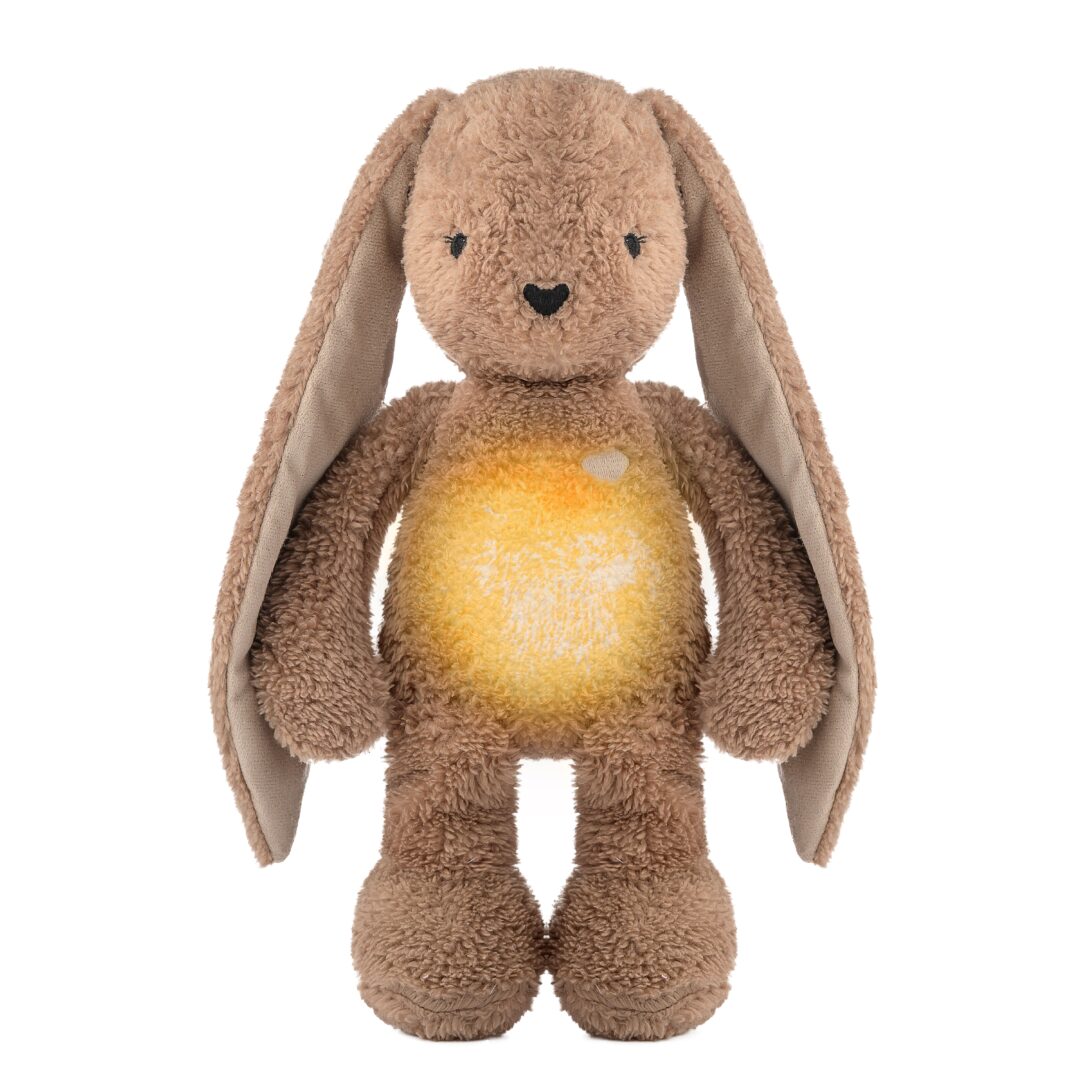 peluche lapin bruits blancs et veilleuse my hummy 5 en 1 marron