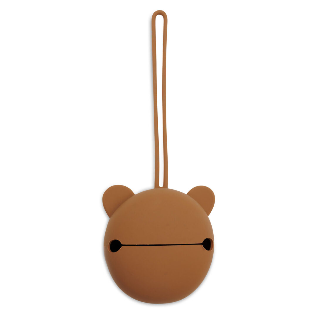 étui à Tétine Ourson En Silicone Caramel Jollein