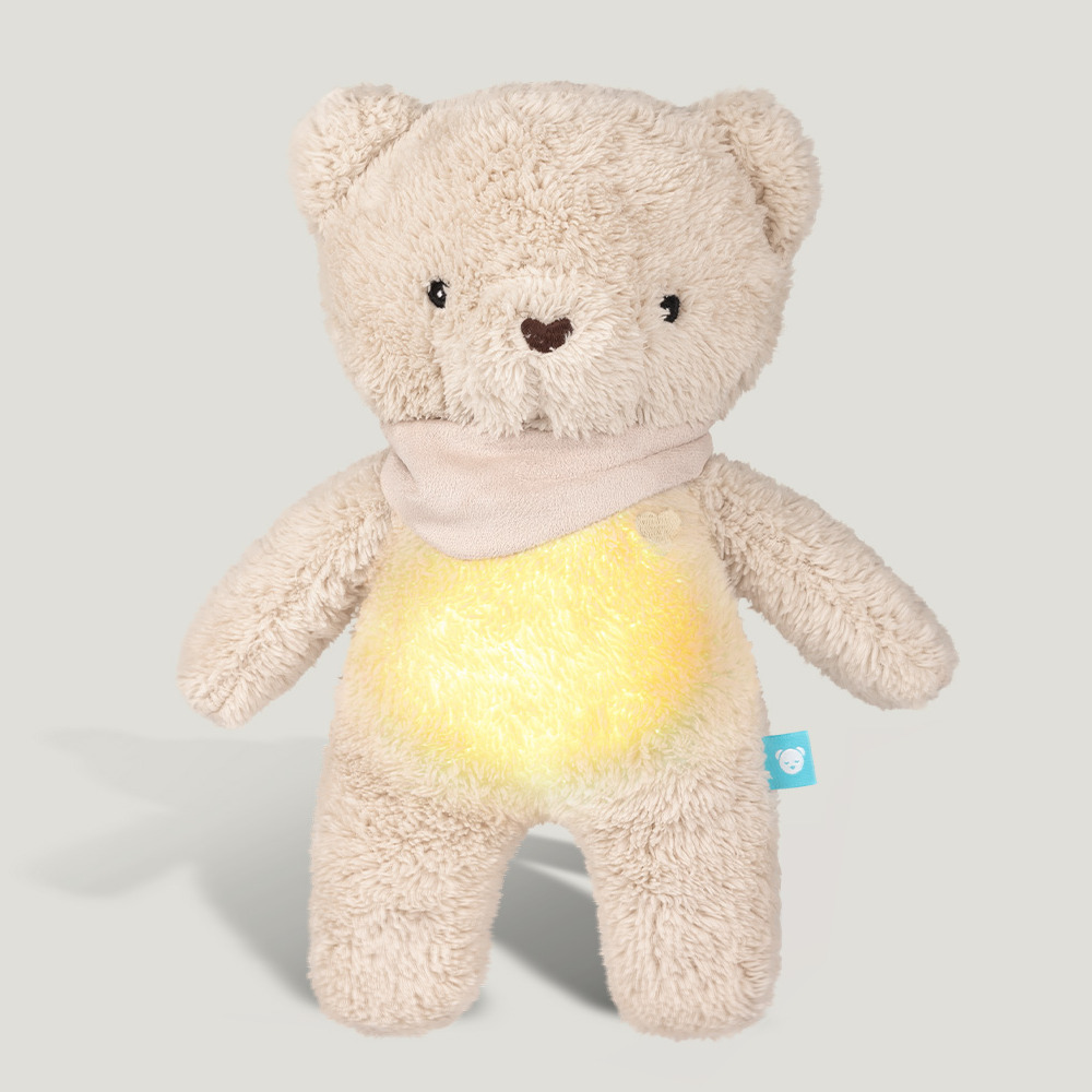 peluche ourson bruits blancs et veilleuse my hummy 5 en 1 beige
