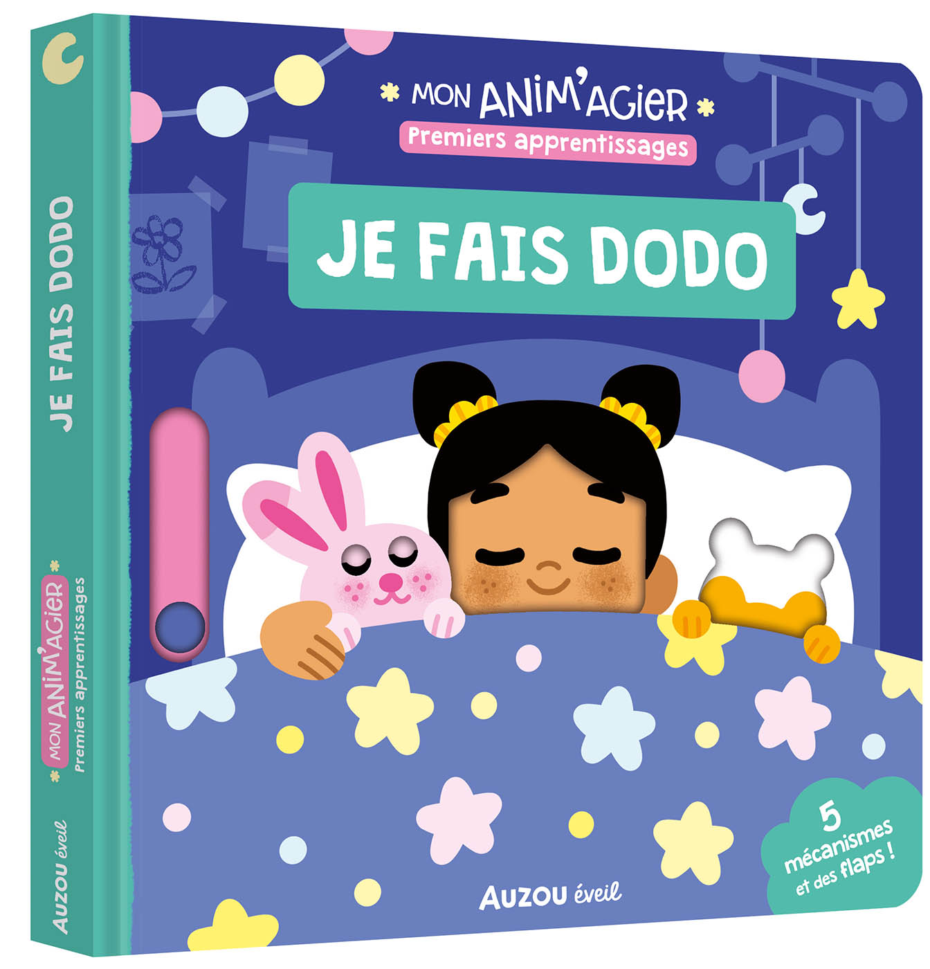 je fais dodo livre pop-up anim'agier avec tirettes et mécanismes Auzou