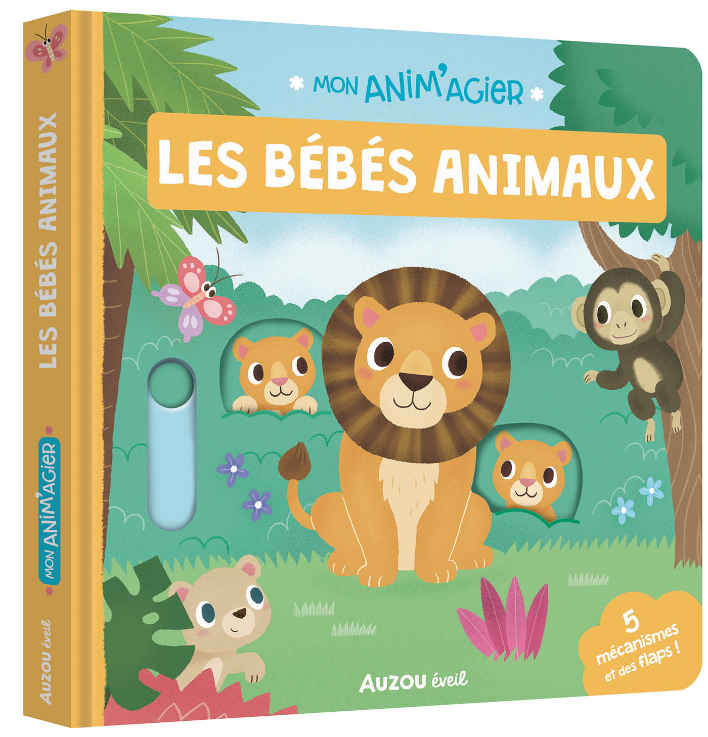 les bébés animaux livre pop-up anim'agier avec tirettes et mécanismes Auzou