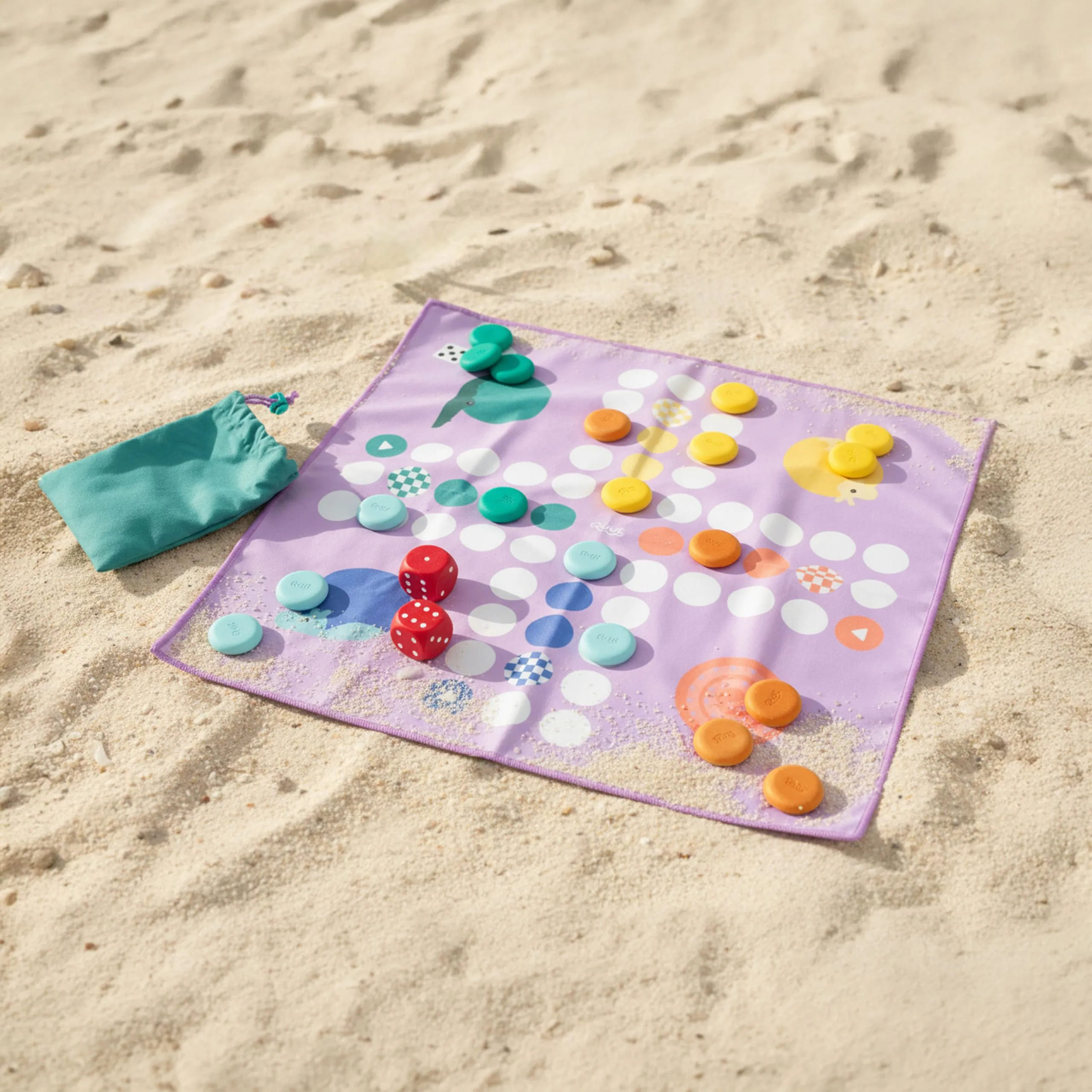 jeu de voyage réversible 2 en 1 morpion et petits chevaux quut