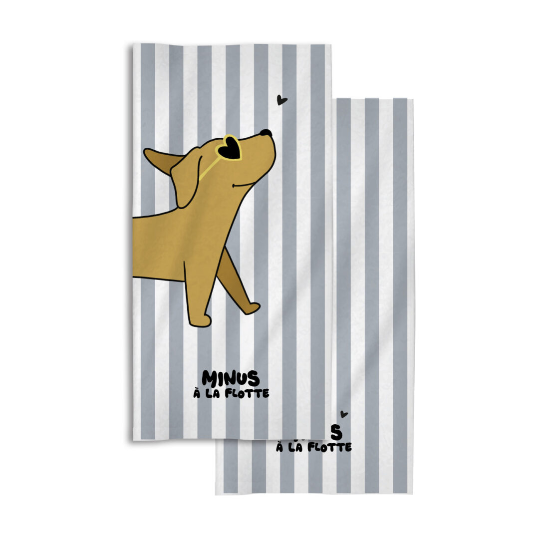 serviette minus à la flotte chiot bleu zakuw