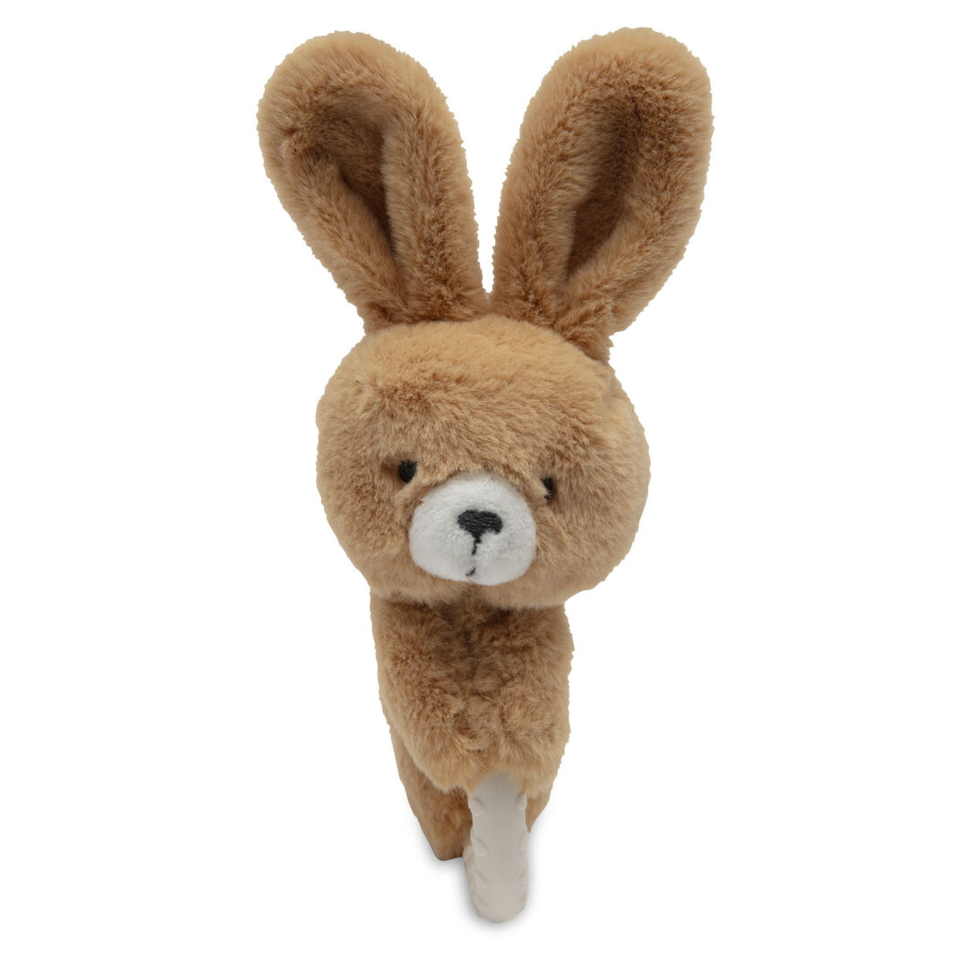 anneau de dentition peluche lapin silicone jollein pour soulager les poussées dentaires