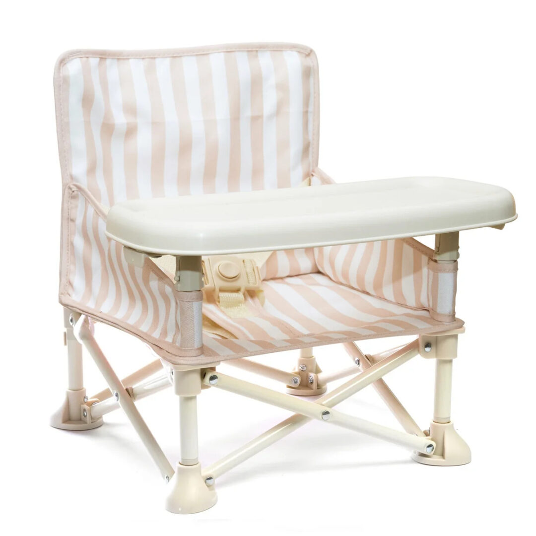 chaise bébé nomade réhausseur chaise pliable izimini rayures rose billie
